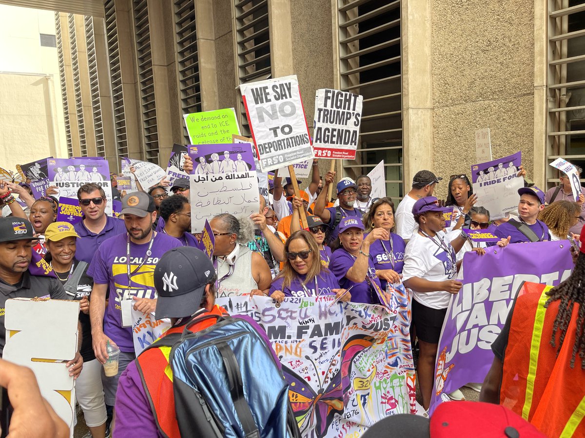 SEIULocal1's tweet image. As part of @SEIU’s Justice Journey this #SolidaritySummer, Local 1 members joined workers across the country in a march for immigrant safety and rights in New Orleans, and the rejection of the Trump administration’s unrelenting attacks on immigrants. seiu.co/JusticeJourney