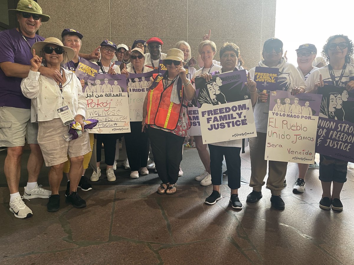 SEIULocal1's tweet image. As part of @SEIU’s Justice Journey this #SolidaritySummer, Local 1 members joined workers across the country in a march for immigrant safety and rights in New Orleans, and the rejection of the Trump administration’s unrelenting attacks on immigrants. seiu.co/JusticeJourney