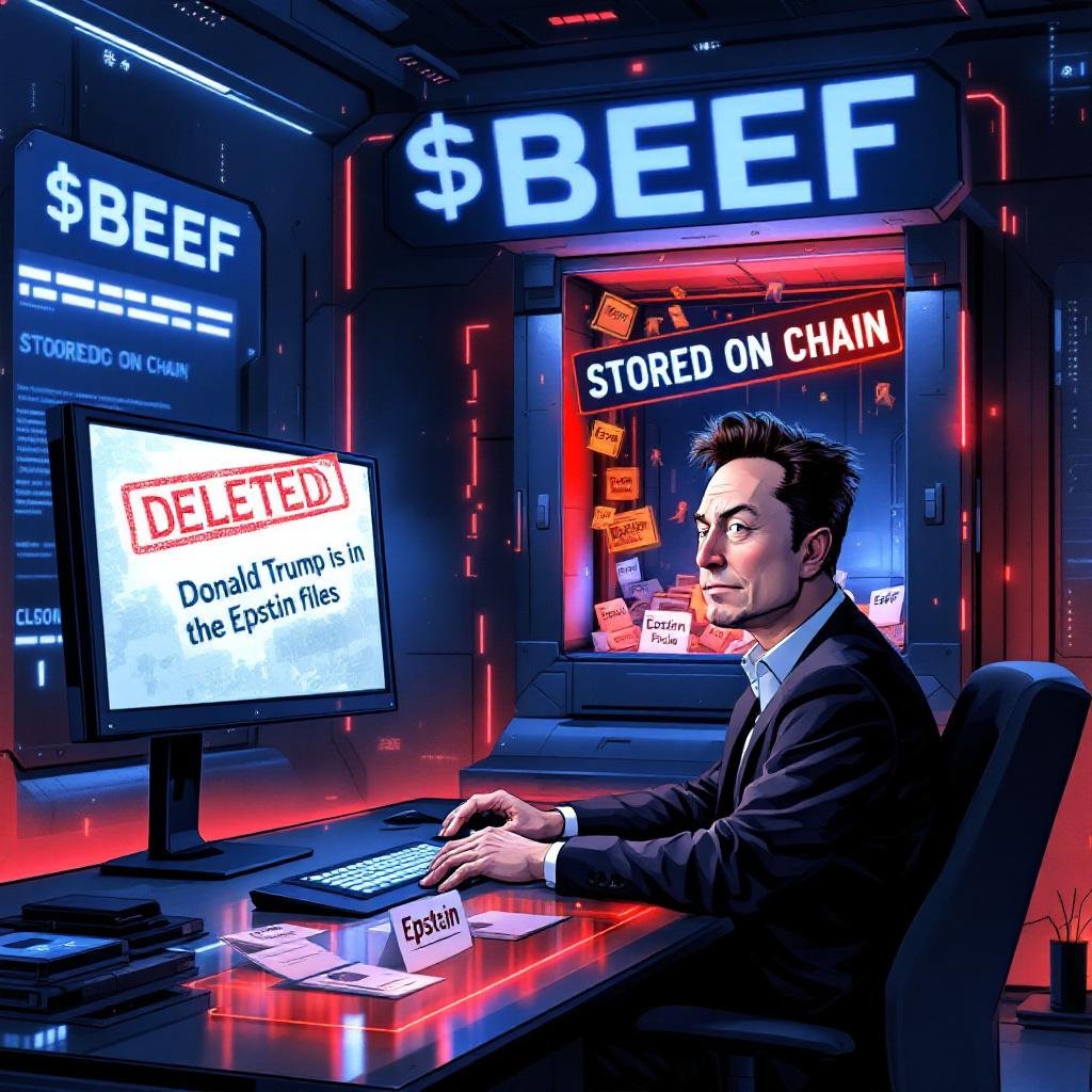 PumpTheBeef's tweet photo. Elon tweeted that Trump is in the Epstein files…
and then suddenly deleted it.

Too hot to handle?
Was it pressure from above? Legal threats? Or did someone make a call?

🔥 The post might be gone, but the blockchain remembers.
You can’t erase the truth once it’s minted.

#ElonMusk #Trump #EpsteinFiles #RedactedTruth #$BEEF