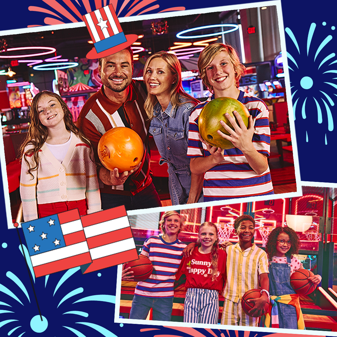 Happy Fourth of July 🇺🇸

We’re serving up strikes and savings today with our All You Can Bowl and All You Play specials!

Don’t miss out on unlimited bowling and shoe rental, plus unlimited arcade games* from 11am - 5pm 🎆

Learn more at bowlero.com/specials and roll by for
