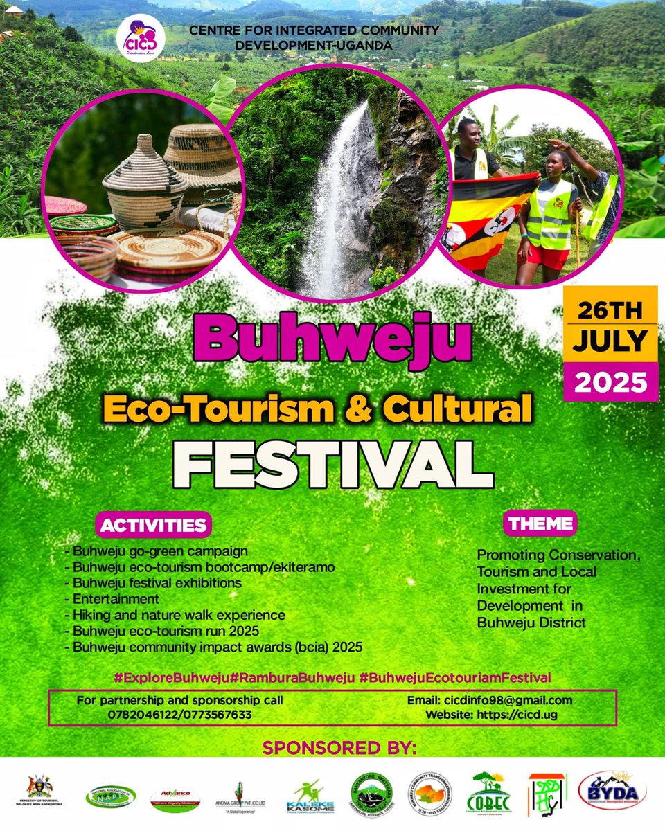nkoredrum's tweet photo. COMETH THE MONTH 🎉
COMETH THE FESTIVAL 🎉
Reminder that the much anticipated #BuhwejuEco_TourismAndCulturalFestival 2025 is around the Corner.
Organize by Our Partners at @CICD_Uganda 
Get Ready to Explore the Beautiful Place that Buhweju is🔥🤝🏿
#NDUpdates https://t.co/fx9geiaaLv