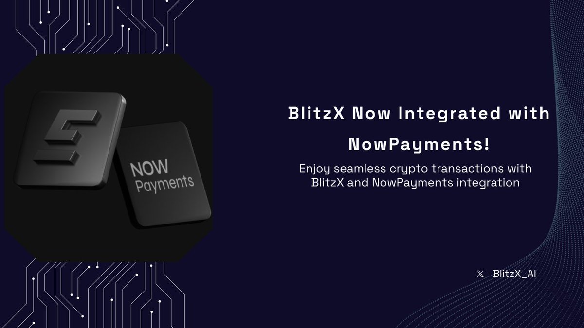 BlitzX is now seamlessly integrated with <a href="/NOWPayments_io/">NOWPayments</a> , offering users a powerful solution for secure and fast crypto transactions. This integration brings the benefits of smart contract technology, enabling automated and efficient payment processing.