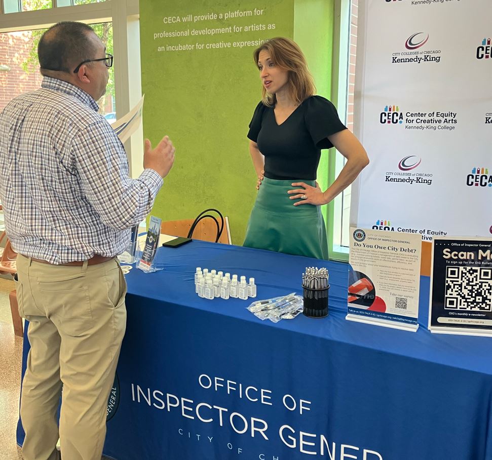 ChicagoOIG's tweet image. OIG joined @ChicagoBudget FY 2026 Budget Roundtable resource fairs @MX_College on the Near West Side and @KK_College in Englewood this week, as Chicago begins the annual budget appropriations process.

#ChicagoBudget