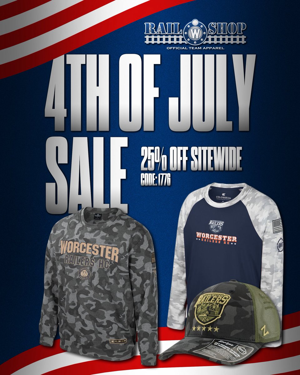Take 25% off sitewide with our 4th of July sale! 🇺🇸

Now through July 5th, use code “1776” at checkout to get 25% off your order on the Rail Shop website! 

Buy here: shoprailers.com

#RailersHC