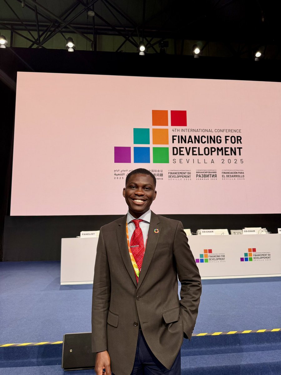 jkOpey's tweet photo. I have joined world leaders in Seville, Spain, for the 4th International Conference on Financing for Development (FfD4). 

This is the only space where leaders from all governments, international and regional organisations, financial and trade institutions, businesses, civil society, and the UN System unite at the highest levels, fostering stronger global cooperation.

This is the first Financing for Development Conference in a decade. In a context where development financing for the most critical needs of young people continues to shrink and is under increasing threat, FfD4 presented an opportunity for world leaders to reconfigure and recommit to financing these needs. 

Unfortunately, and similar to the observation of many young people, youth needs have conspicuously been relegated to side event spaces, and young people barely have any space to contribute meaningfully to this reconfiguration of the global financial architecture. 

We cannot continue doing things the same way and expect any different results. In these crises, there's a huge opportunity to get young people involved meaningfully to shape the future of development financing and deliver working solutions. 

FfD4 is a huge opportunity missed, and we may refer back to it as the opportunity we had to change things, but for whatever reason, we refused. 

#GetYouthInvolved