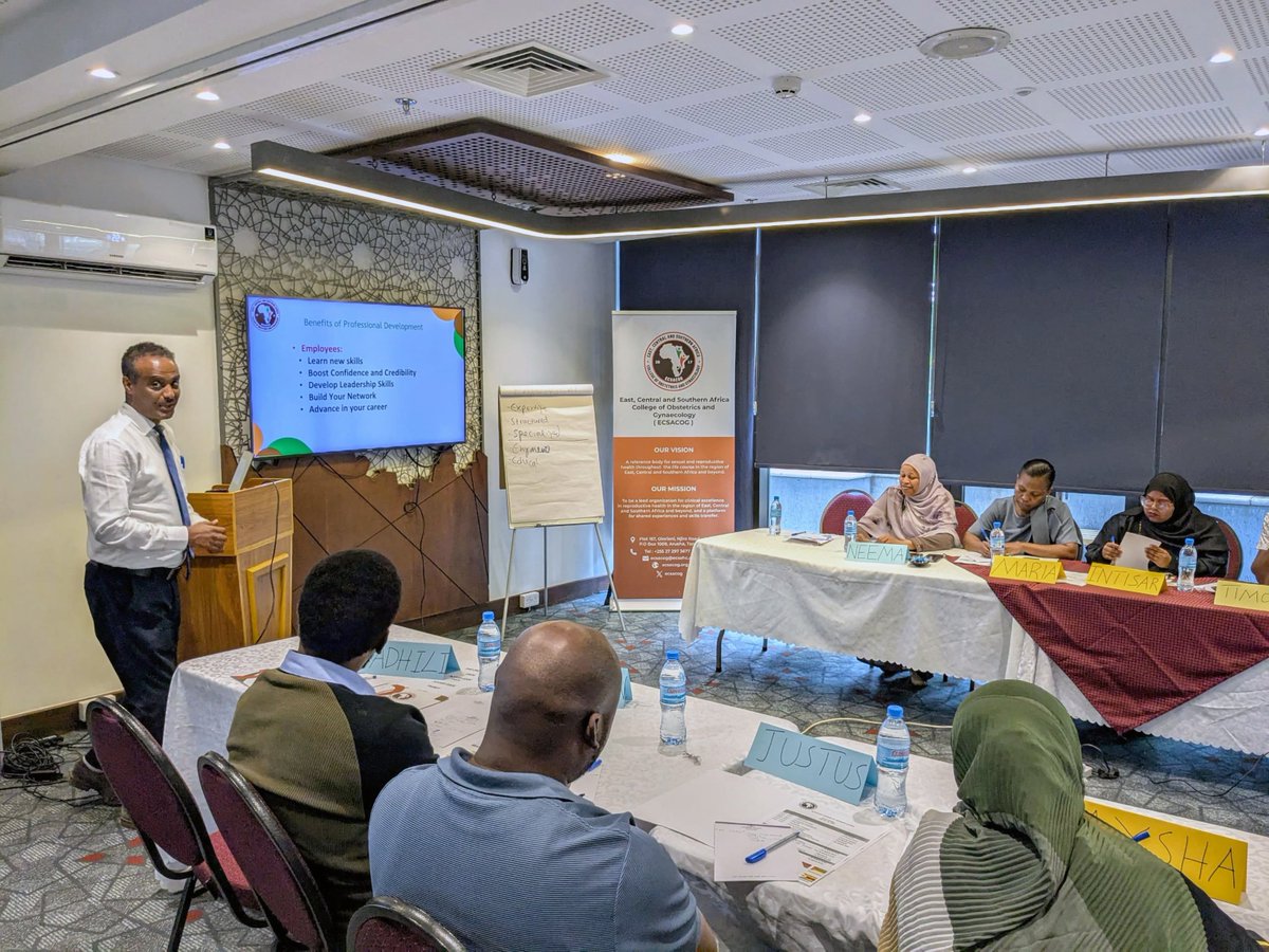ecsacog's tweet image. TOT🚀
ECSACOG launches a 3-day Training of Trainers (#TOT) course in Dar es Salaam  for specialists from Zanzibar and Tanzania Mainland. Led by ECSACOG Master Trainers, it strengthens facilitation and supervisory skills across accredited sites. 💪🏽 

#ECSACOG #OBGYNTwitter