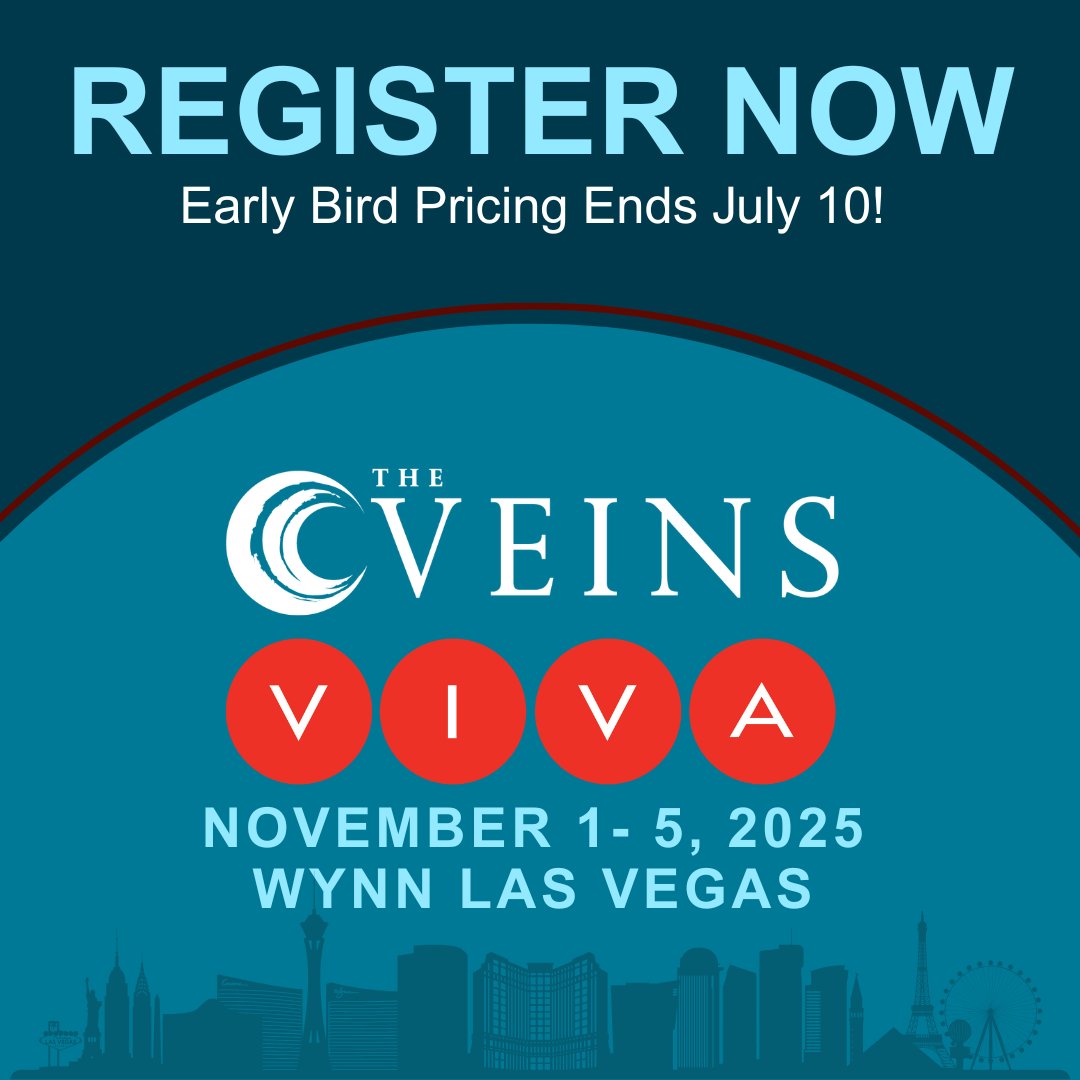 The VIVA Foundation (@vivaphysicians) on Twitter photo Register for #VIVA25 & #TheVEINS25 by July 10 for early bird rates!
Don’t miss the chance to attend the premier global education courses in vascular medicine & intervention at Wynn Las Vegas this fall. 
View agendas, accreditation info, & register here: viva-foundation.org/register Register for #VIVA25 & #TheVEINS25 by July 10 for early bird rates!
Don’t miss the chance to attend the premier global education courses in vascular medicine & intervention at Wynn Las Vegas this fall. 
View agendas, accreditation info, & register here: viva-foundation.org/register