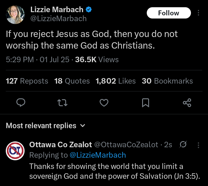 It never ceases to amaze me how some Christians fundamentally attack the nature of a triune God like Lizzie. 

Don't be like Lizzie.