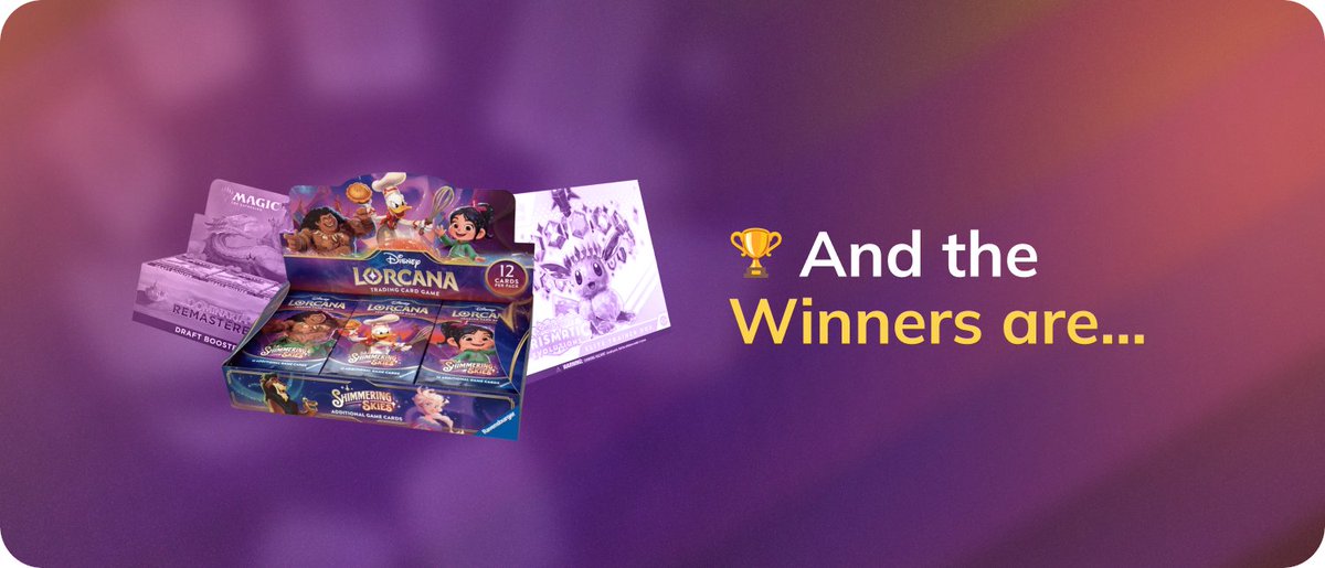 CardNexus (@cardnexushq) on Twitter photo ๐ ๐๐๐๐ ๐๐๐๐๐๐๐๐ ๐๐๐๐๐๐๐ ๐๐๐ ๐๐!
Huge congrats to our Booster Box winners: Guillaume, lalo5768, Karasawa & Orafaun!๐ฅ
10 more won booster pack winners! Want to see if you won?
Check our Discord and join the celebration! ๐ ๐ ๐๐๐๐ ๐๐๐๐๐๐๐๐ ๐๐๐๐๐๐๐ ๐๐๐ ๐๐!
Huge congrats to our Booster Box winners: Guillaume, lalo5768, Karasawa & Orafaun!๐ฅ
10 more won booster pack winners! Want to see if you won?
Check our Discord and join the celebration! ๐