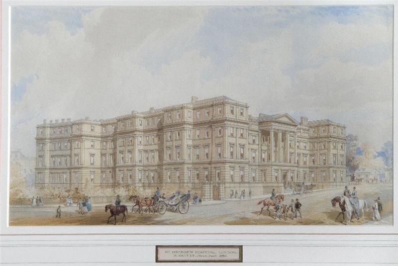 GivingtoGeorges's tweet image. Hyde Park Hospital by S. Salter is our Artwork of the Month for June, chosen by pupils at the St George's Hospital School @hhtswandsworth to celebrate the new 'Our Hospital' exhibition, part of the @HeritageFundUK 'Our Hospital' project. Read more here - bit.ly/3I8xlYg