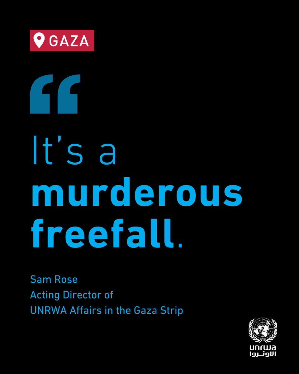 UNRWA's tweet photo. “We had a population on the verge of starvation and those conditions are getting immeasurably worse – this needs to come to an end,” UNRWA Sam Rose tells @AJEnglish, referring to the current, deadly aid distribution in #Gaza.

The GHF aid distribution system is not designed to address hunger.
Instead of "orderly food distribution”, it brings dehumanisation, chaos and death to the people in Gaza.

Lift the siege and let the UN do its work.

Aid distribution must be safe and follow humanitarian principles.