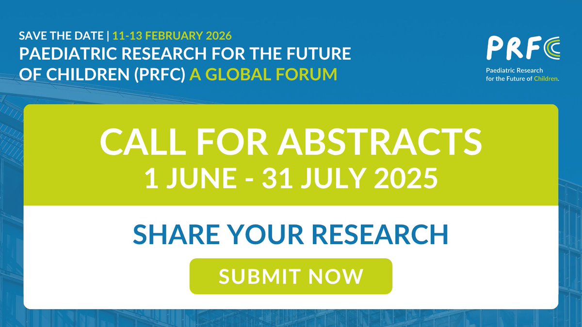 PASMeeting's tweet image. Call for Abstracts: Paediatric Research for the Future of Children (PRFC) 2026
The Society for Pediatric Research (SPR) @SocPedResearch and the European Society for Paediatric Research (ESPR) invite abstract submissions for the 1st Pediatric Research for the Future of Children…