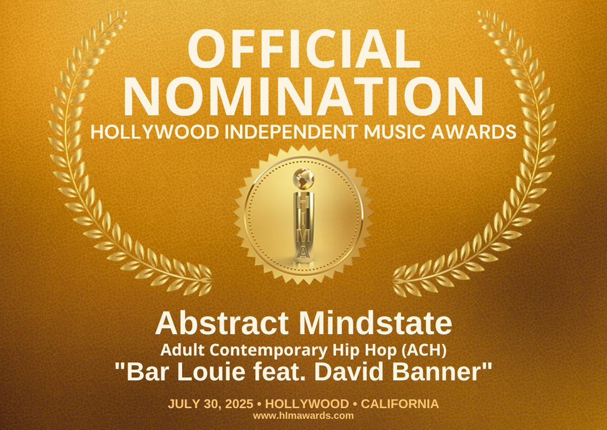 Congratulations to Honest Music's own Abstract Mindstate for their Hollywood Independent Music Awards nomination for Adult ContemporaryHipHop (ACH).