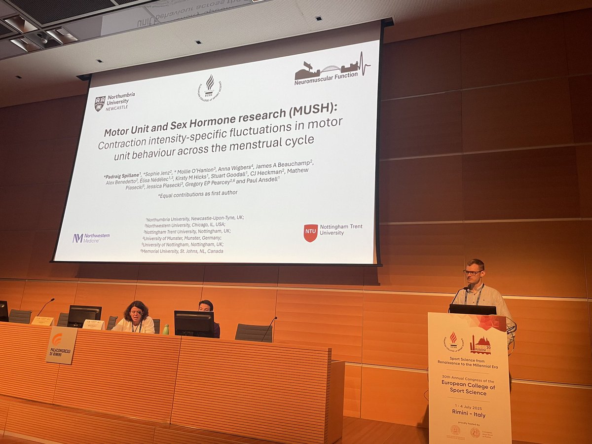 goodall_stuart's tweet image. Second up from NU is @Pad_Spillane 
great work 👏🏻👍🏻 #ECSS2025 @E_C_S_S @NUSportEx