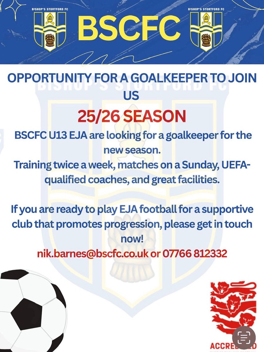 U13 EJA - GK required