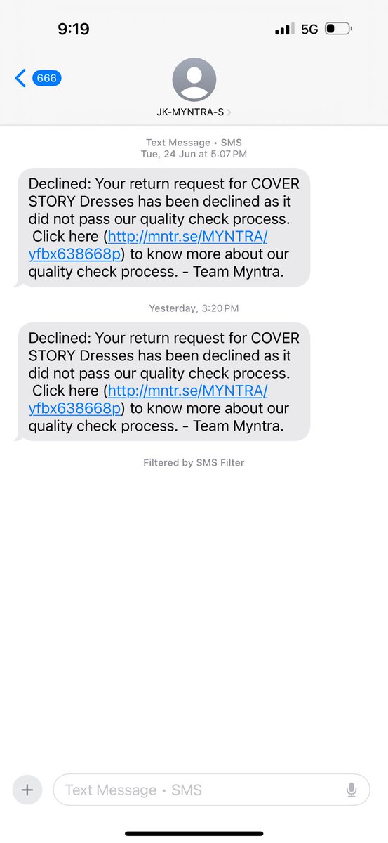 pkhushbu2's tweet photo. @MyntraSupport @myntra
Why you making us fool. And continue declined this. Stop making fool to customer. I want to return this product. Nobody come to pickup yet https://t.co/PdYzCA46kx