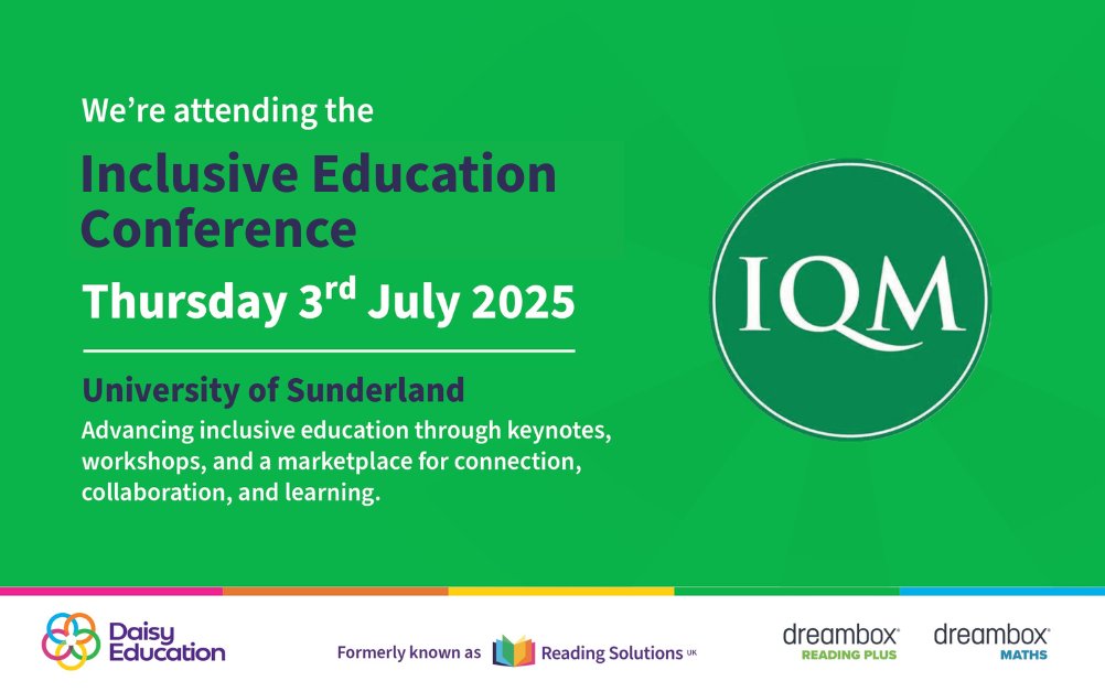 1 day to go🎉We can’t wait the IQM Inclusive Education Conference at the University of Sunderland tomorrow! 

The <a href="/iqmaward/">IQM</a> is at the forefront of inclusive education and celebrating best practice, so we’re delighted to be part of this day of learning and sharing 📚

Between the