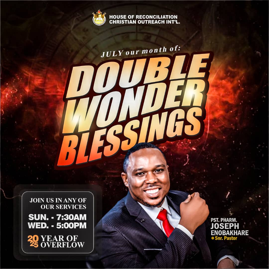 HORCOi's tweet photo. This month has been declared our Month of Double Wonder Blessing.

Believe it. Declare it. Walk in it.
#DoubleWonderBlessing
#houseofreconciliationcoi 
#NewMonthDeclaration https://t.co/1q1j45bQ5e