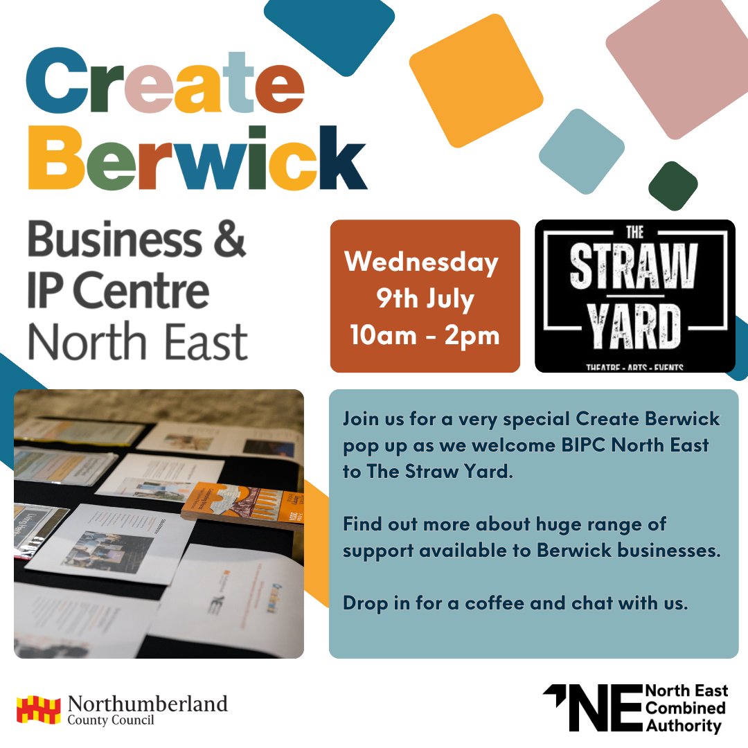 Create Berwick (@create_berwick) on Twitter photo Exciting news for Berwick creatives! A representative from <a href="/BIPCNorthEast/">BIPC North East</a> will be joining us at the next Create Berwick pop up event at The Straw Yard (Wednesday 09 July between 10am-2pm) to chat through the huge range of support available to Berwick businesses. Exciting news for Berwick creatives! A representative from <a href="/BIPCNorthEast/">BIPC North East</a> will be joining us at the next Create Berwick pop up event at The Straw Yard (Wednesday 09 July between 10am-2pm) to chat through the huge range of support available to Berwick businesses.