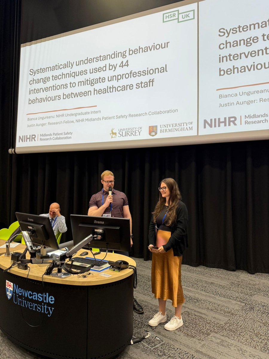 Justin Aunger, Ph.D. (@j_aunger) on Twitter photo Co-presented a rapid-fire 'pecha kucha' at #HSRUK25 with former <a href="/NIHRresearch/">National Institute for Health and Care Research</a> intern Bianca Ungureanu on how behaviour change techniques are used to tackle unprofessional behaviours in healthcare.
Paper resubmission in progress - hoping to publish this year! 🤞
#patientsafety Co-presented a rapid-fire 'pecha kucha' at #HSRUK25 with former <a href="/NIHRresearch/">National Institute for Health and Care Research</a> intern Bianca Ungureanu on how behaviour change techniques are used to tackle unprofessional behaviours in healthcare.
Paper resubmission in progress - hoping to publish this year! 🤞
#patientsafety