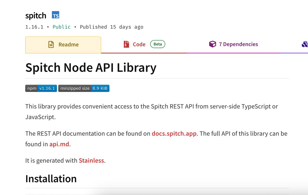 npm i spitch
👩🏽‍💻