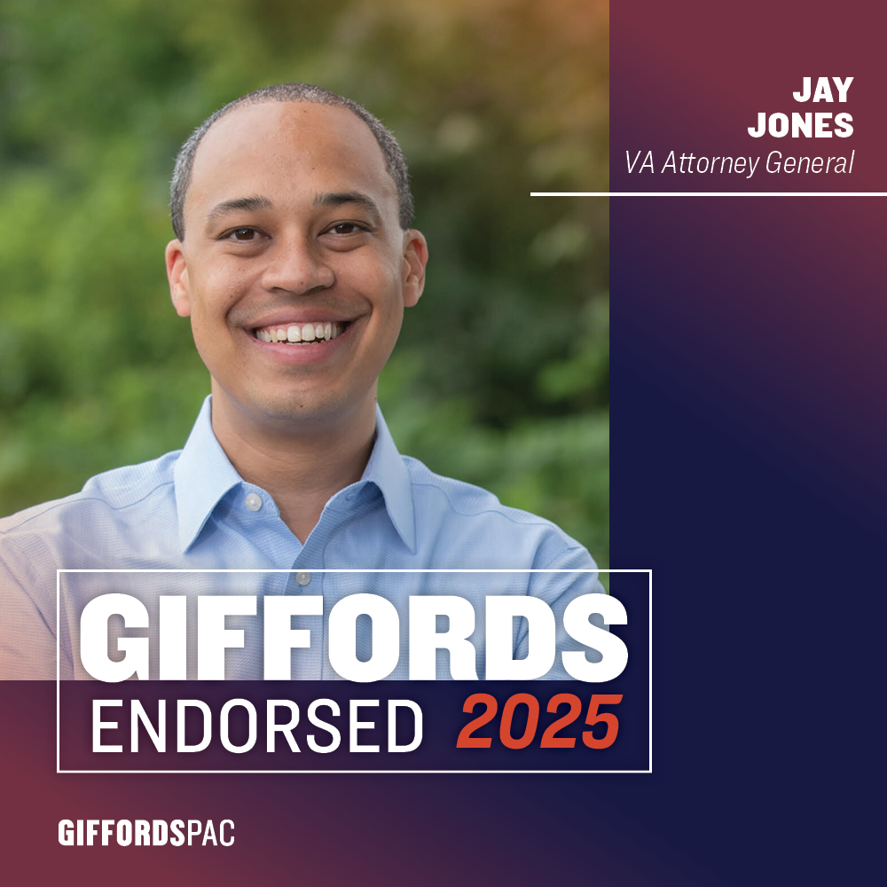 GIFFORDS_org's tweet photo. We’re proud to endorse @SenatorHashmi for lieutenant governor and @JonesJay for attorney general in Virginia!

From championing lifesaving gun laws to demanding accountability from the gun industry, they’ve led with courage and conviction. Virginia needs their leadership now more than ever. #vapol