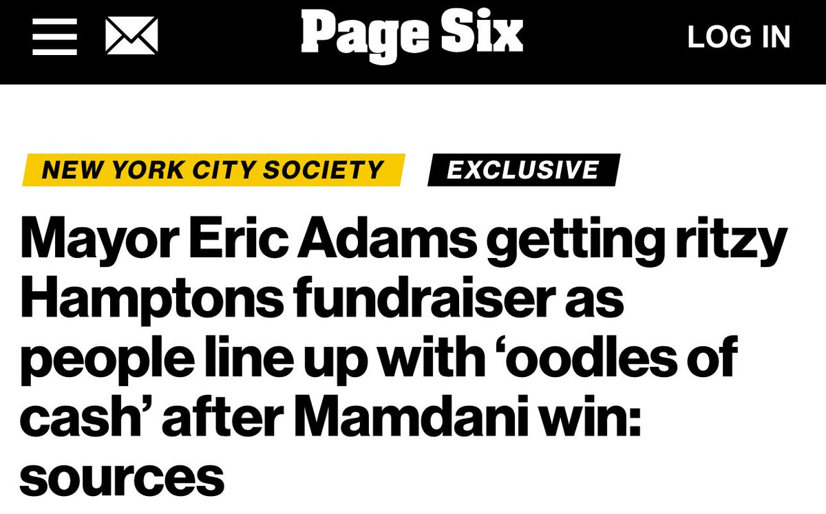 The big money supports Mamdani, Cuomo &amp; Adams. Why would anyone think any of them care about the interests of the poor or middle class. They are ALL the same.