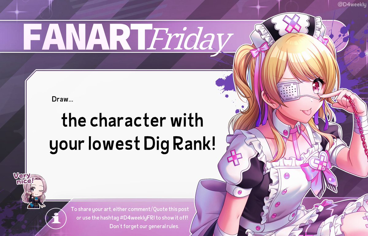 D4weekly's tweet image. FANART FRIDAY🎨
➡ Check the image below for this week's Friday prompt! Don't forget to use the hashtag #D4weeklyFRI or share your art on this very post!
#D4weekly