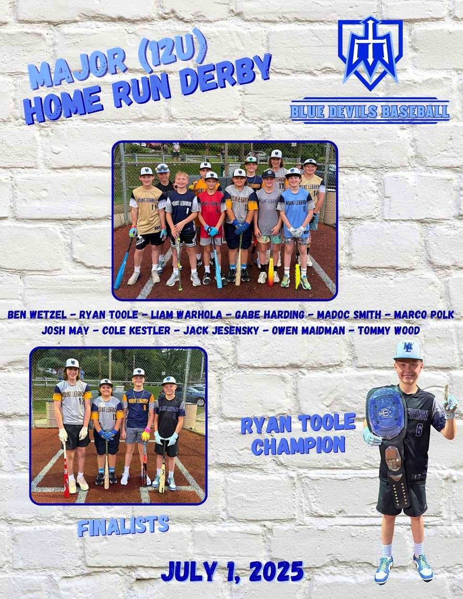 Thank you to everyone who attended the 2025 Lebo Baseball Home Run Derby last night! It is always great to see our community support youth athletes in such a positive way! Winners were Max Hega in the 10U division and Ryan Toole in 12U division.  Hope to see everyone next year!