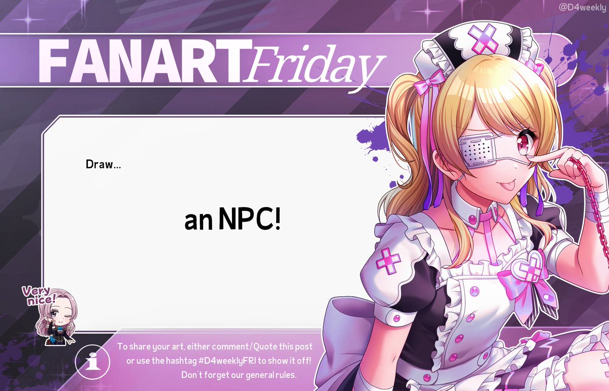 D4weekly's tweet image. FANART FRIDAY🎨
➡ Check the image below for this week's Friday prompt! Don't forget to use the hashtag #D4weeklyFRI or share your art on this very post!
#D4weekly