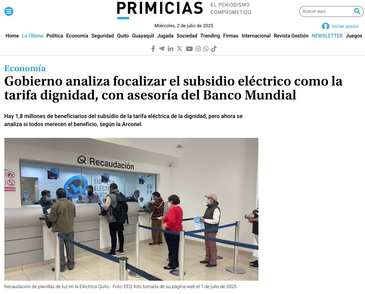 ViceminEnergia's tweet photo. 📌¡Tarifa de la Dignidad se mantiene intacta!

🔶En estricto apego a las políticas de #ElNuevoEcuador, informamos que, bajo ninguna circunstancia, se modificará, revisará o cambiará esta tarifa.
Velamos por el bienestar de los ecuatorianos.

Referencia: https://t.co/FW9NxOsVKa https://t.co/aFXNnyWZOC