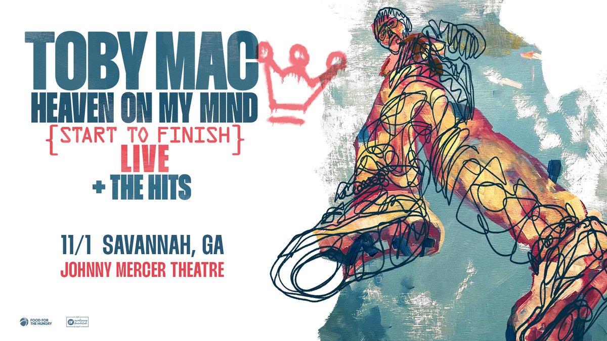 TobyMac like you’ve never seen him before. 🎶 Heaven on My Mind: Start to Finish LIVE is officially on sale! Every song. Every story. Savannah on Nov. 1st. Plus, the hits you know and love. ⏳ These seats are limited—grab yours now before they’re gone.

🎟️pulse.ly/eock4v0e8n