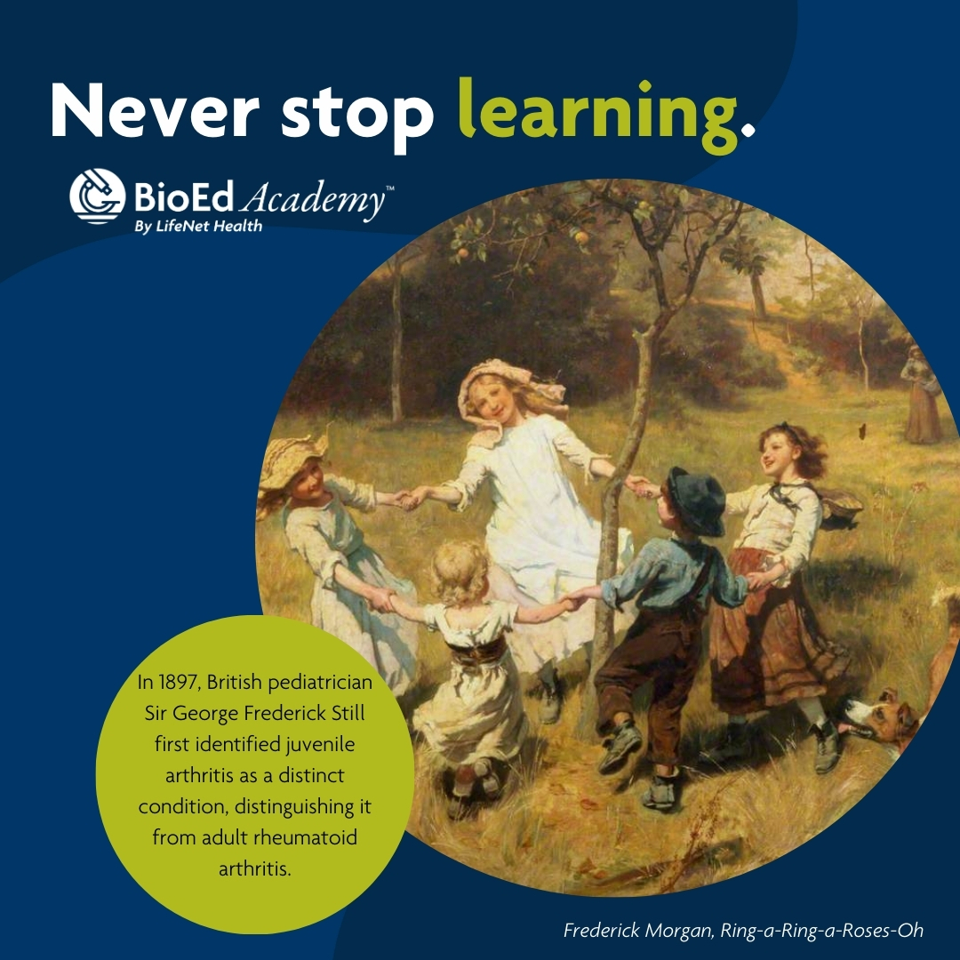 In 1897, Sir George Frederick Still defined juvenile arthritis as a distinct condition, revolutionizing care for young patients. 

Understand joint health and tissue healing with BioEd Academy’s educational modules: hubs.ly/Q03vbdFR0

#JuvenileArthritis #neverstoplearning