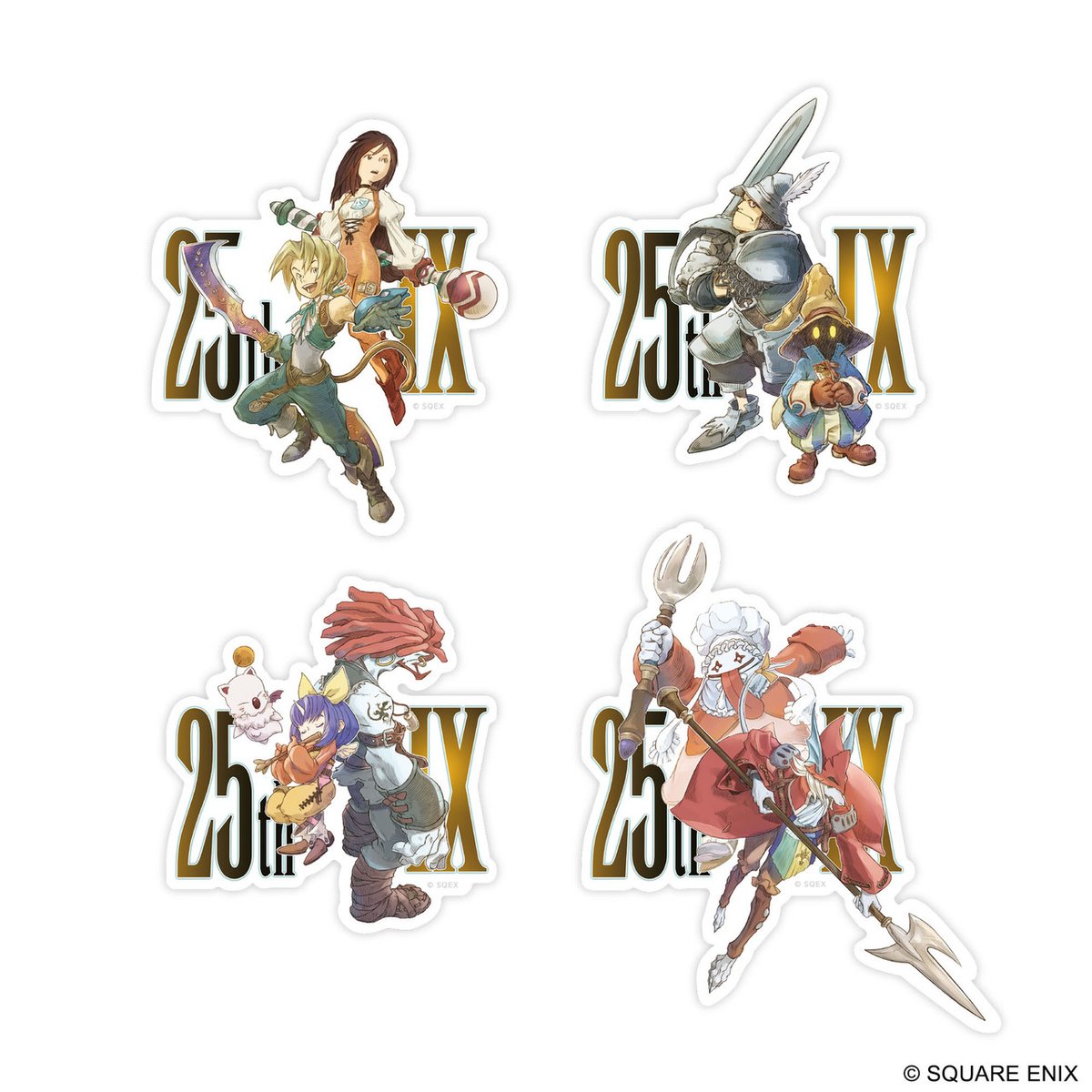 SQEX_MD_NA's tweet image. Celebrate the 25th Anniversary of @FinalFantasy IX with new merch featuring artwork by Toshiyuki Itahana! Shop adorable keychains, collectible magnets, and a stylish sticker set starring Zidane, Garnet, Vivi, Steiner, and more!
Pre-Order Here:
sqex.link/ra8e
