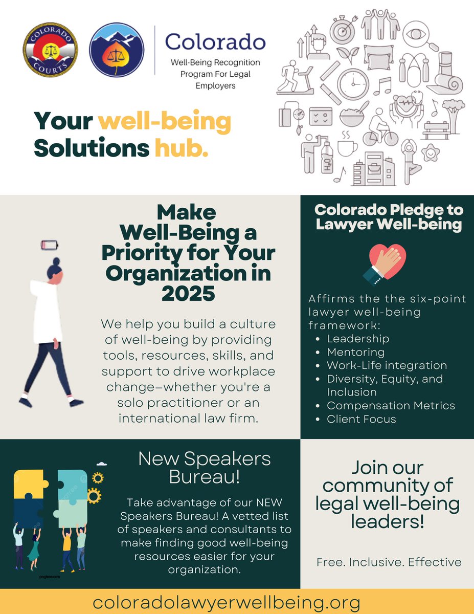 COATTYMentoring's tweet photo. Be a Leader in Lawyer Well-Being! 

We're calling on you to take the Colorado Pledge for Lawyer Well-Being. 

Are You In? 

Take the 2025 Pledge at https://t.co/5oHWA1mi9c https://t.co/3qML05mQW5