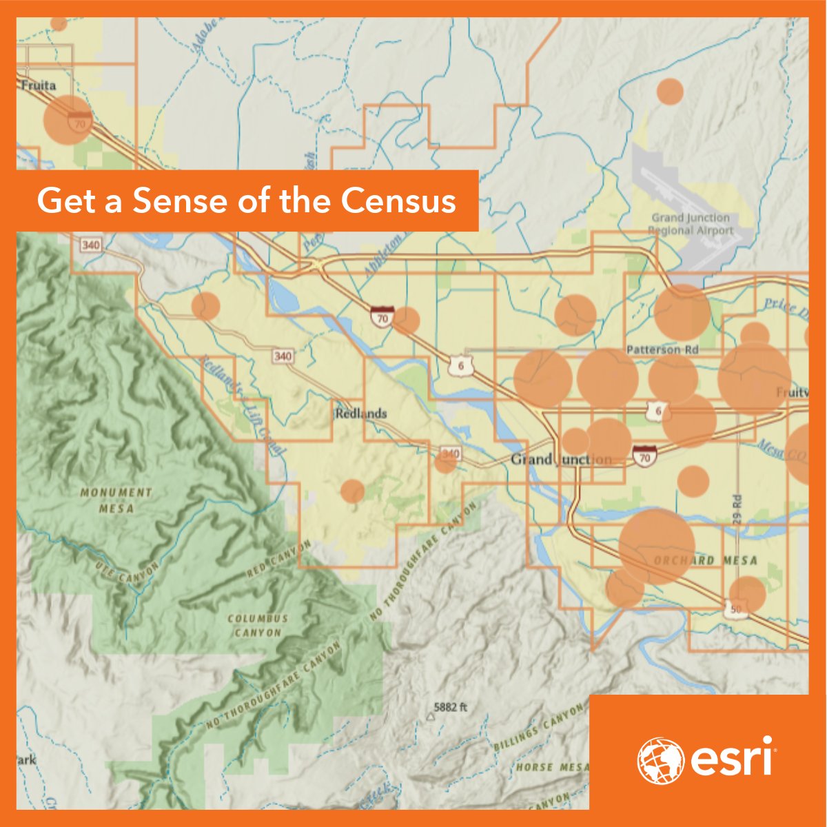 Esri's tweet image. Got an hour? Learn how to navigate the @uscensusbureau website to find demographic data and visualize it in ArcGIS Online. ow.ly/WKF150W8tg2