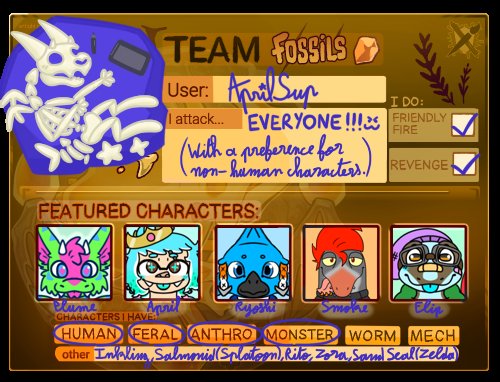 SuperPripril's tweet photo. Go follow me on Artfight :3 
https://t.co/NS3KlHt2Oa
I always revenge (if I didn't have the time you'll be on my priority list). Here's some attack examples.
GO TEAM FOSSILS 🦴🪨🦖🦕
#artfight2025 #artfight #artfightteamfossils https://t.co/O4btiNsblN