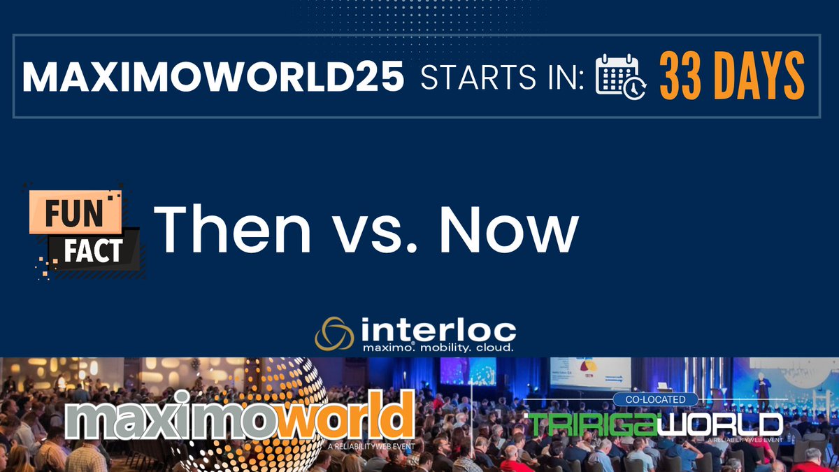 interloc_maximo's tweet image. 🎤 @MaximoWorld started with &amp;lt;200 people.
2025? Thousands from 20+ countries. 🌍

Let’s connect at the event!
📩 Email BD@interlocsolutions.com to set your 1:1 or demo before MaximoWorld is here.
#MaximoWorld #IBMMaximo #AssetManagement #Interloc #Maximo