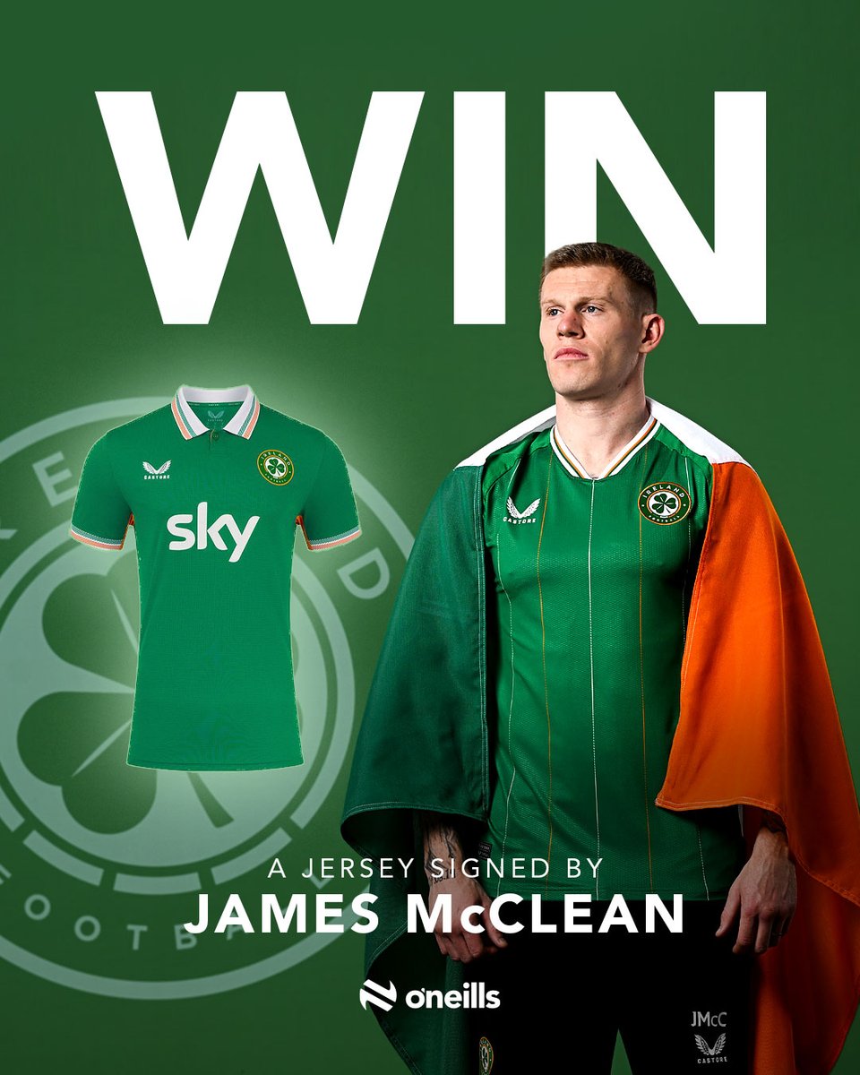 ONeills1918's tweet image. Competition Time💚
After the huge success of our amazing Foyle Cup launch on Saturday, we’re giving you the chance to win a signed jersey from Derry’s own James McClean! 🤩
To enter:
👍 Like this post
👥 Tag a friend
💭 Share to your story
#ONeillsSportswear #JamesMcClean
