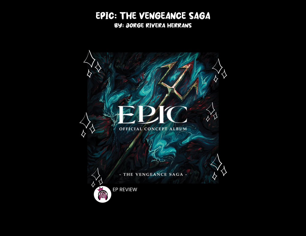 Way out of Punk Princess’ normal wheelhouse, but we’re always open to new music. The Vengeance Saga is the eighth chapter of “Epic”, a musical adaption of Homer’s The Odyssey

Read Genisis’ thoughts on it: punkprincesspress.org/reviews/f/jorg…

Words @ genisis1224 on insta 
Graphic <a href="/tashaaace/">𝗌𝗉𝗈𝗈𝗄𝗒 𝗇𝖺𝗍 🦇</a>