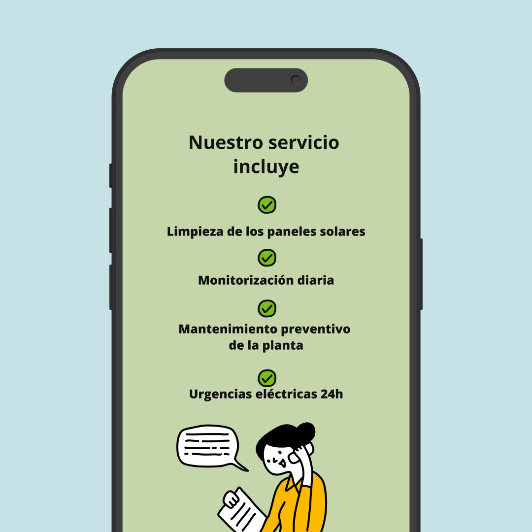Comunidad Solar (@comunidadsolar_) on Twitter photo ¿Tus #placassolares están rindiendo al máximo? Si crees que no quizás necesitan una puesta a punto 💡
Un sistema bien cuidado evita fallos, alarga su vida útil, mejora la producción y, lo más importante, protege tu inversión. 
Contrata nuestro servicio de #mantenimiento según ¿Tus #placassolares están rindiendo al máximo? Si crees que no quizás necesitan una puesta a punto 💡
Un sistema bien cuidado evita fallos, alarga su vida útil, mejora la producción y, lo más importante, protege tu inversión. 
Contrata nuestro servicio de #mantenimiento según
