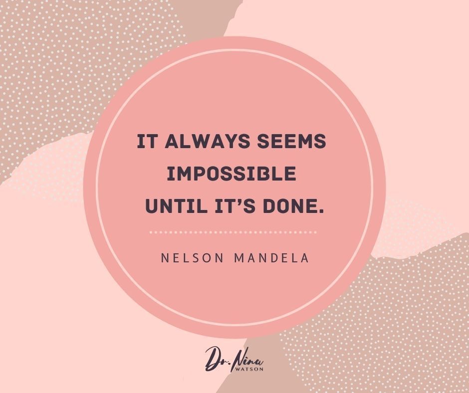 Dr. Nina Watson (@drninawatson) on Twitter photo When someone tells you it can’t be done, show them it can. With enough perseverance and tenacity, we can achieve whatever we imagine. #nothingisimpossible #imaginethepossibilities #youcandoit When someone tells you it can’t be done, show them it can. With enough perseverance and tenacity, we can achieve whatever we imagine. #nothingisimpossible #imaginethepossibilities #youcandoit
