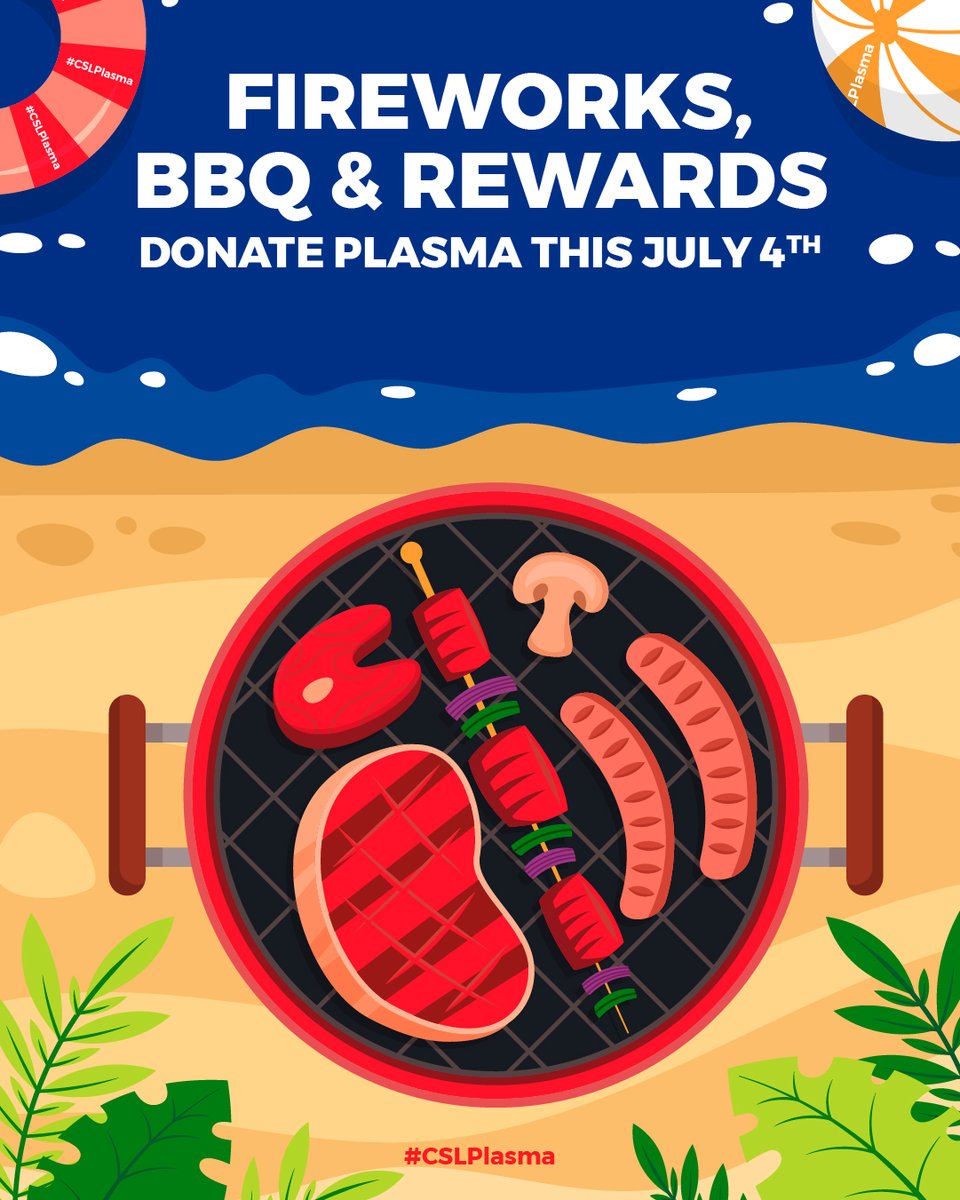 CSLPlasma's tweet image. Donate plasma and #BeRewarded to fuel your Fourth of July fun! #DonatePlasma #CSLPlasma #DoTheAmazing