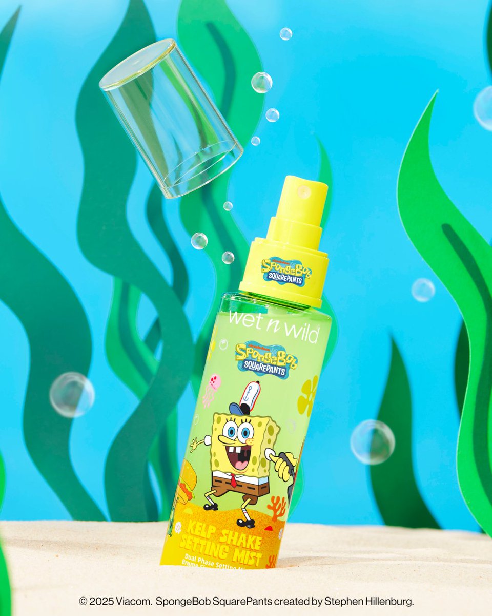 This Kelp Shake Dual Phase Setting Mist is the ultimate glow + hold combo that leaves the skin fresh &amp; ready for the best day ever!⁠

Shop the wet n wild x SpongeBob SquarePants collection @walmart <a href="/ultabeauty/">Ulta Beauty</a> @walgreens <a href="/amazon/">Amazon</a> wetnwildbeauty.com
