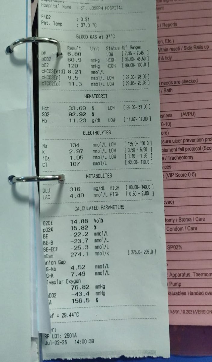 80/M
T2DM, Tearing Chest pain for 2 hours 
Now in ER with SOB, shallow breathing with kussmaul respiration about to arrest , profuse sweating ..
BP-NR
PULSE-Not palpable
Sugar-Hi (likely more than 700 )

What next best thing or sequence of event can save him ? 

1. Intubate and