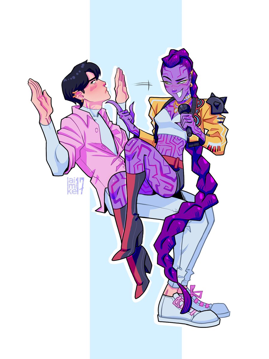 aimike17's tweet image. as you asked, i drew these two again 🖐️🙂↕️
#KPOPDEMONHUNTERS
