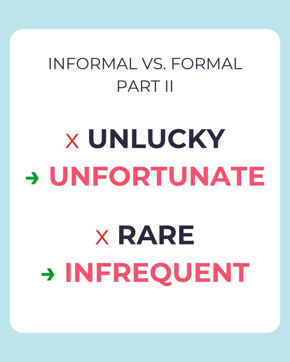 anglify_fr's tweet photo. Que ce soit à l’écrit ou à l’oral, le choix des mots fait toute la différence. 👨🏻‍💻
Dans un contexte formel (réunion, présentation, email), certaines expressions informelles peuvent vite sembler inappropriées ou trop familières.

#anglaisprofessionnel  #anglaisoral #formalenglish https://t.co/g5mkTOnuse