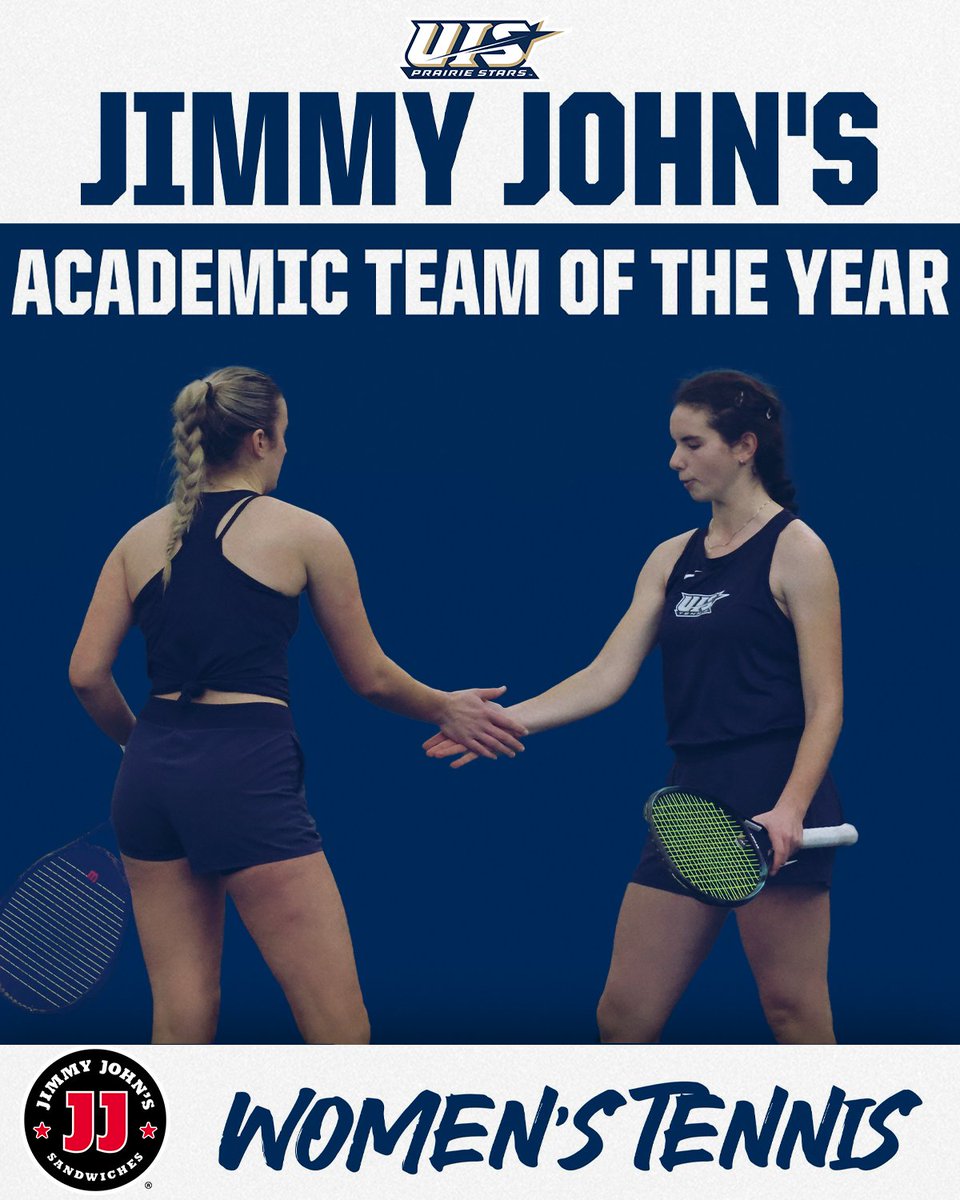 Jimmy John’s Academic Team of the Year 🤩

Women’s Tennis takes the crown for the second straight year after posting a 3.89 team GPA in 2024-25!
 
#WeAreStars | ow.ly/zzNq50WjhTS