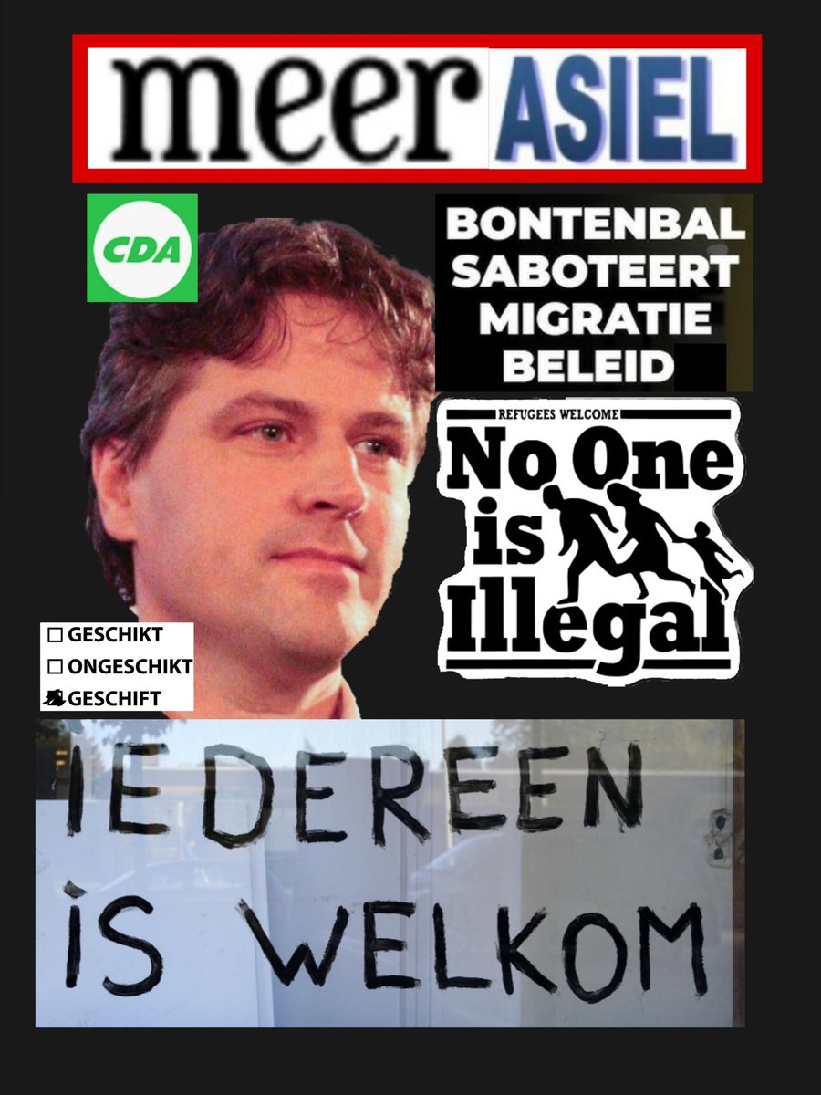 TonyHellings's tweet photo. Van #Bontenbal #CDA is vanaf vandaag werkelijk IEDEREEN welkom in Nederland. Maakt niet uit; #asielzoeker of #illegaal, opvangen doet #Bontenbal ze ALLEMAAL. Volledig #geschift. https://t.co/Mmot1mcp3x