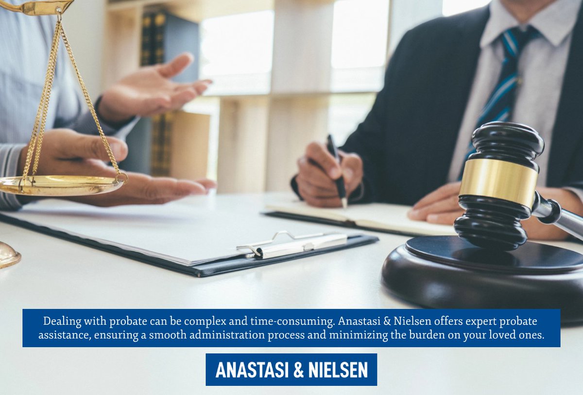 AnastasiNielsen's tweet image. Dealing with probate can be complex and time-consuming. Anastasi &amp;amp; Nielsen offers expert probate assistance, ensuring a smooth administration process and minimizing the burden on your loved ones. nielsenlawoffice.com #Probate #ProbateAssistance #Attorney